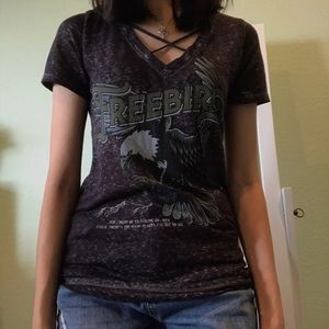 Free bird v-neck tee